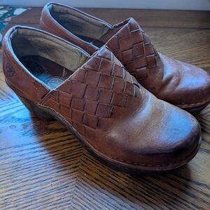 Ariat Brown Leather Woven Mules